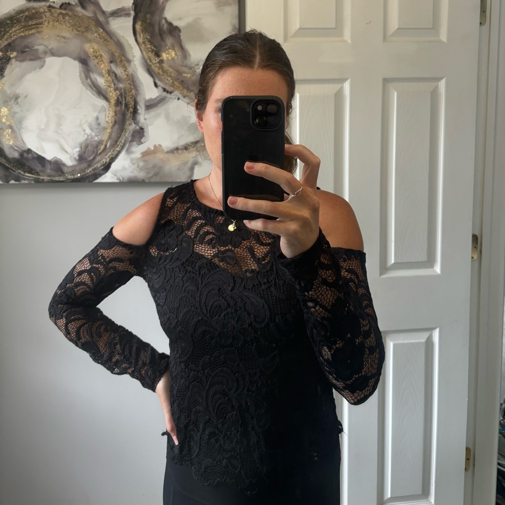 Charlotte Russe Black Lace Top